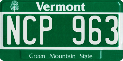 VT license plate NCP963