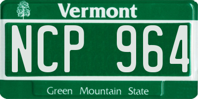 VT license plate NCP964