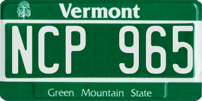VT license plate NCP965
