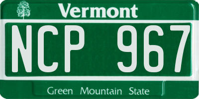 VT license plate NCP967