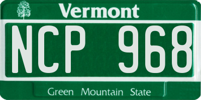 VT license plate NCP968