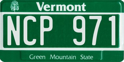 VT license plate NCP971