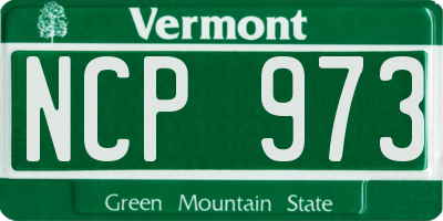 VT license plate NCP973