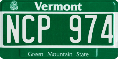 VT license plate NCP974