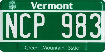 VT license plate NCP983