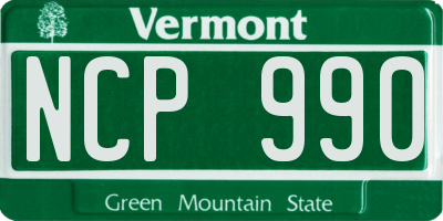 VT license plate NCP990
