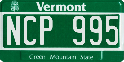 VT license plate NCP995