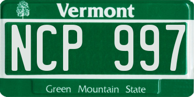 VT license plate NCP997