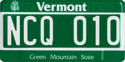 VT license plate NCQ010