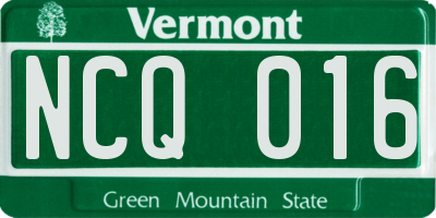 VT license plate NCQ016