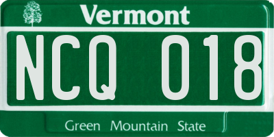 VT license plate NCQ018