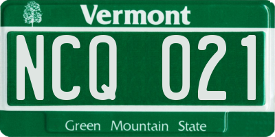 VT license plate NCQ021