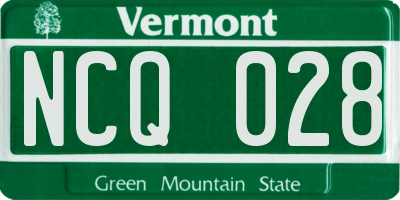 VT license plate NCQ028