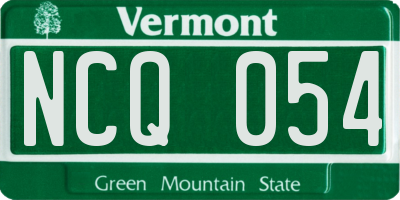 VT license plate NCQ054