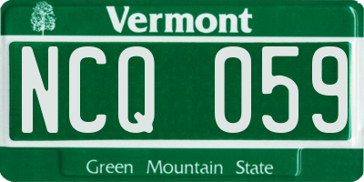 VT license plate NCQ059