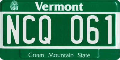 VT license plate NCQ061