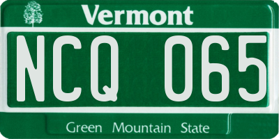 VT license plate NCQ065