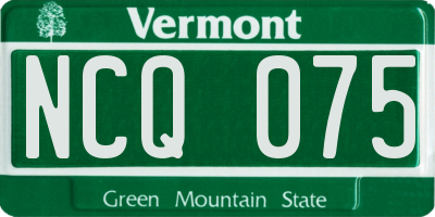 VT license plate NCQ075