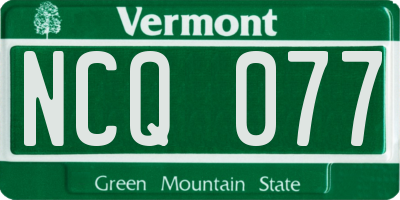 VT license plate NCQ077