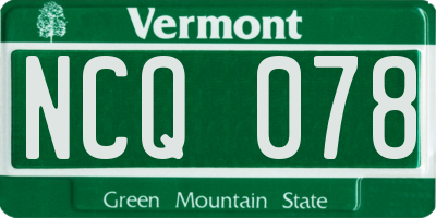 VT license plate NCQ078