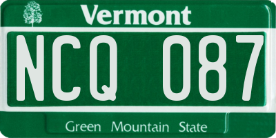 VT license plate NCQ087