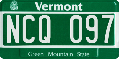 VT license plate NCQ097