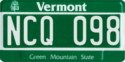 VT license plate NCQ098