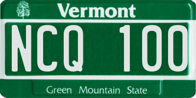 VT license plate NCQ100