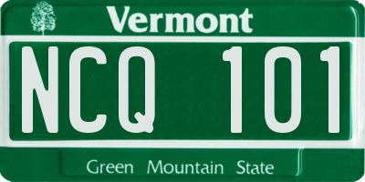 VT license plate NCQ101