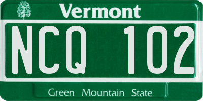 VT license plate NCQ102