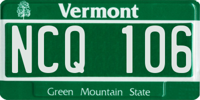 VT license plate NCQ106