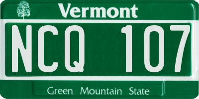 VT license plate NCQ107