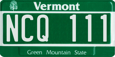 VT license plate NCQ111