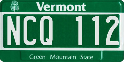 VT license plate NCQ112