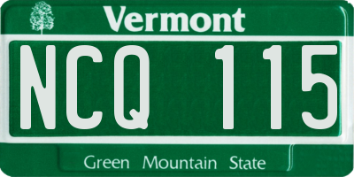 VT license plate NCQ115