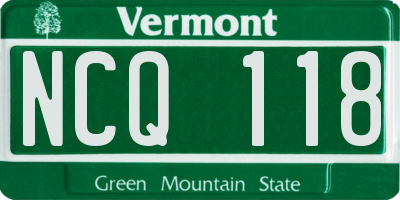 VT license plate NCQ118