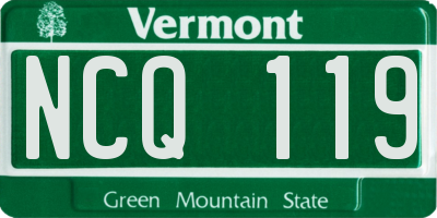 VT license plate NCQ119