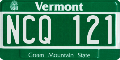 VT license plate NCQ121