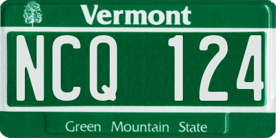 VT license plate NCQ124