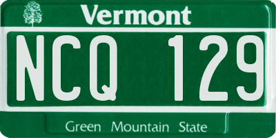VT license plate NCQ129
