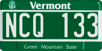 VT license plate NCQ133