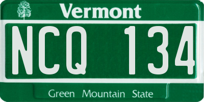 VT license plate NCQ134