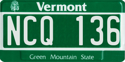 VT license plate NCQ136