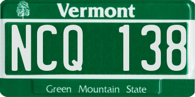 VT license plate NCQ138