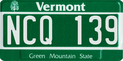VT license plate NCQ139