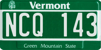 VT license plate NCQ143