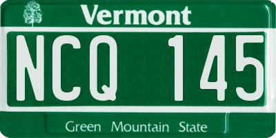 VT license plate NCQ145