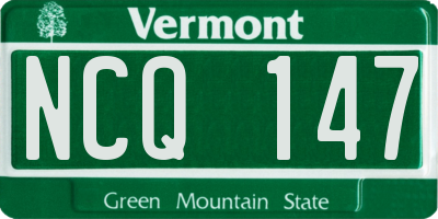 VT license plate NCQ147