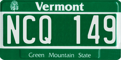 VT license plate NCQ149