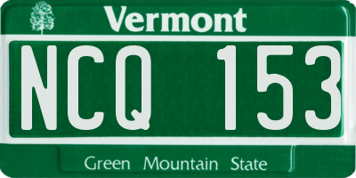 VT license plate NCQ153